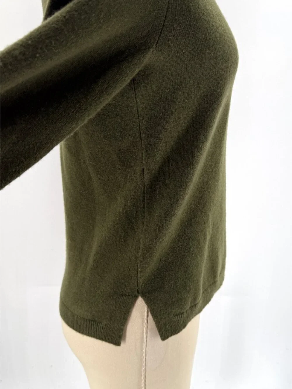 J. Crew 100% Cashmere Olive Green Knit Crew Neck Sweater S